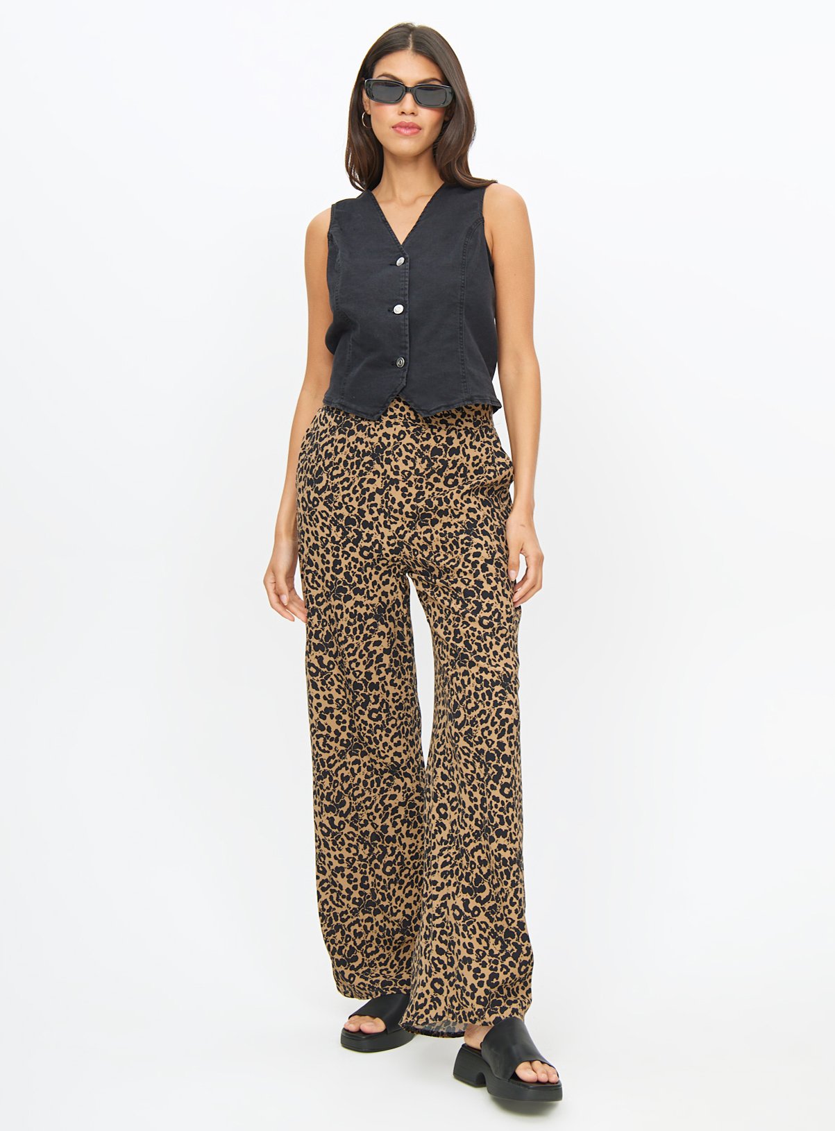Leopard Print Wide Leg Coord Trousers  16 - Image 3 thumbnail